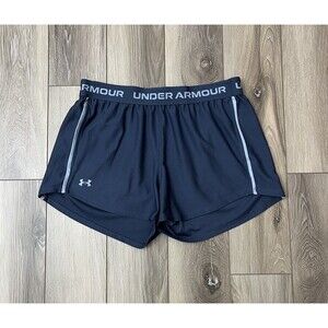 Under Armour Active Shorts Women's Sz S Blue Loose Elastic Waist Pockets Logo